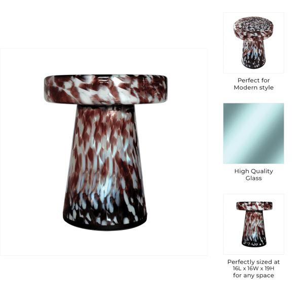 Sagebrook Home 19in. Platar Dapple Art Glass Accent Table