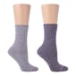 Womens Dr. Motion 2pk. Dot Comfort Top Crew Socks - Grey - image 1