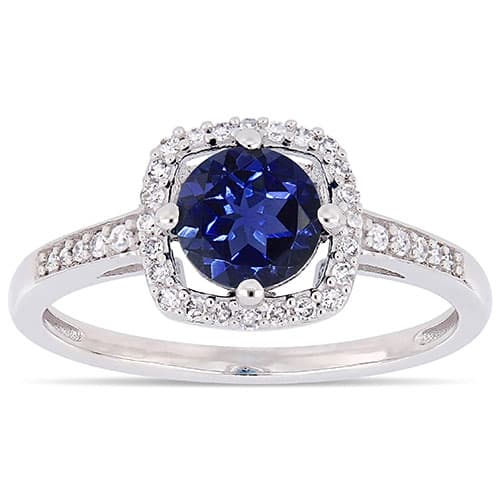 Gemstone Classics™ 10kt. White Gold & Blue Sapphire Ring