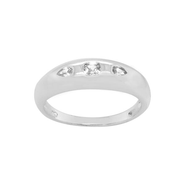 Marsala Clear Cubic Zirconia Puffed Ring - image 