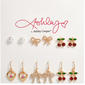 Ashley 6pr. Pearls/Bows/Cherry Earring Set - image 1