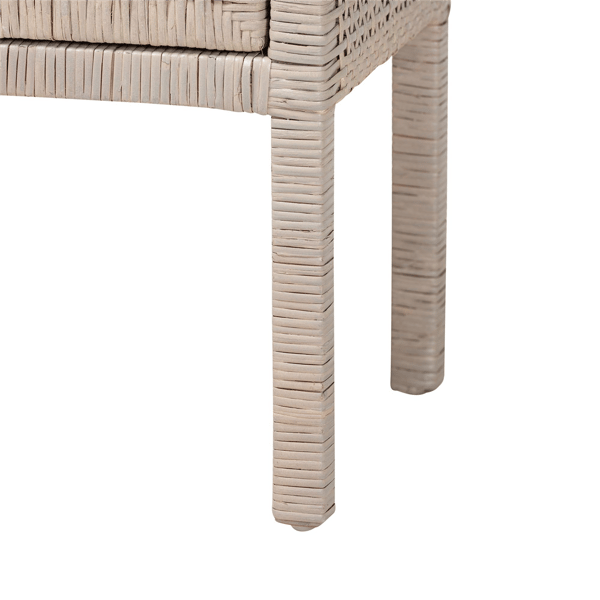 bali & pari Vivan Handwoven Wicker Natural Rattan Nightstand