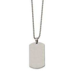 Mens Gentlemen's Classics™ Rounded 2mm Edge Dog Tag Necklace