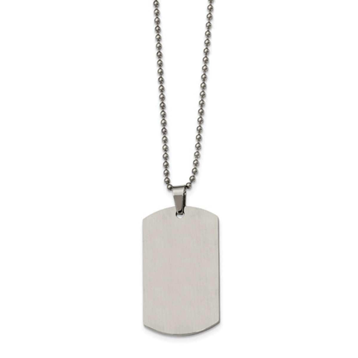 Mens Gentlemen's Classics™ Rounded 2mm Edge Dog Tag Necklace