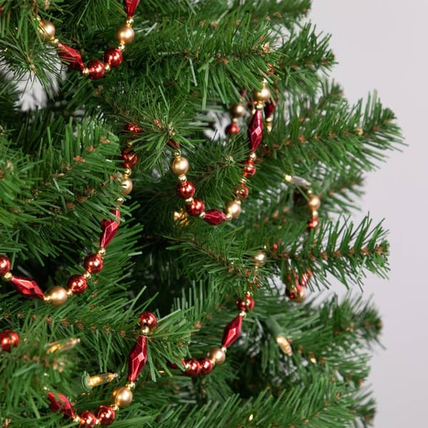 Northlight Seasonal Shiny and Matte Red Beaded Christmas Garland