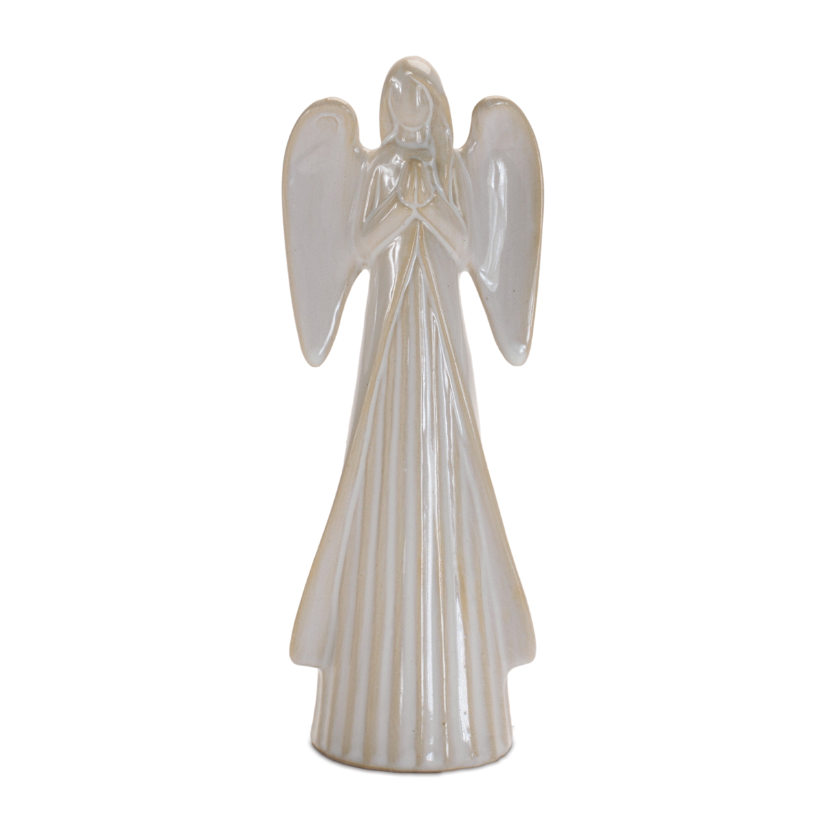 Melrose White Glazed Angel Figurines - Set of 2