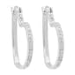 Accents by Gianni Argento Diamond Tilted Heart Hoop Earrings - image 1