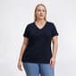 Plus Size Hasting & Smith Short Sleeve Solid V Neck Tee - image 1
