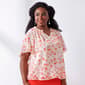 Plus Size Zac & Rachel Short Sleeve Floral Chiffon Blouse - image 2