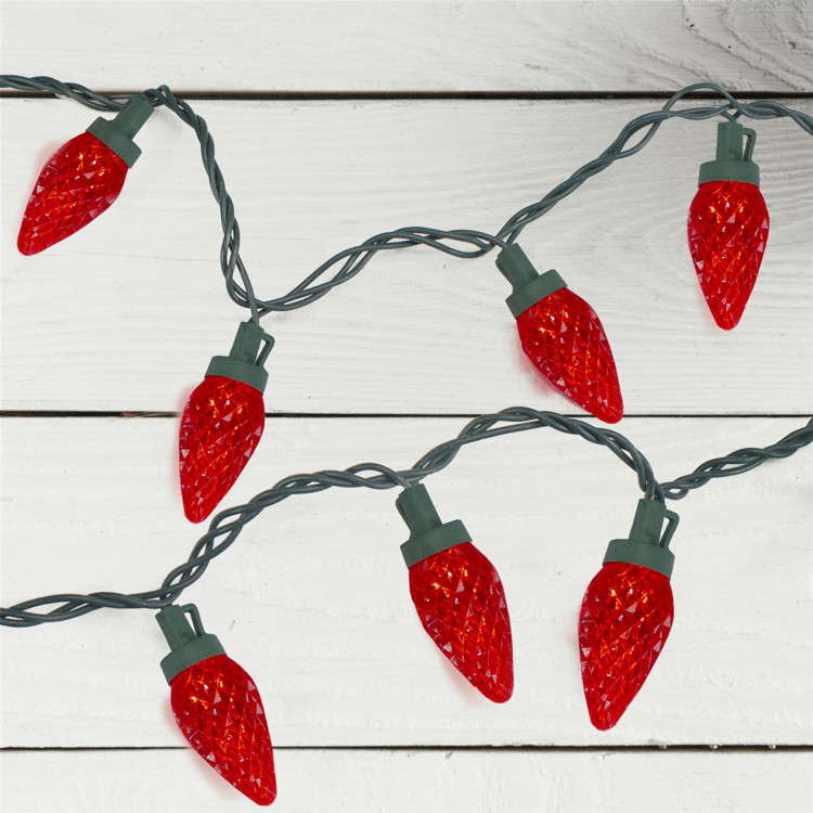 Northlight 20.25ft. Faceted Red LED C9 Christmas Lights