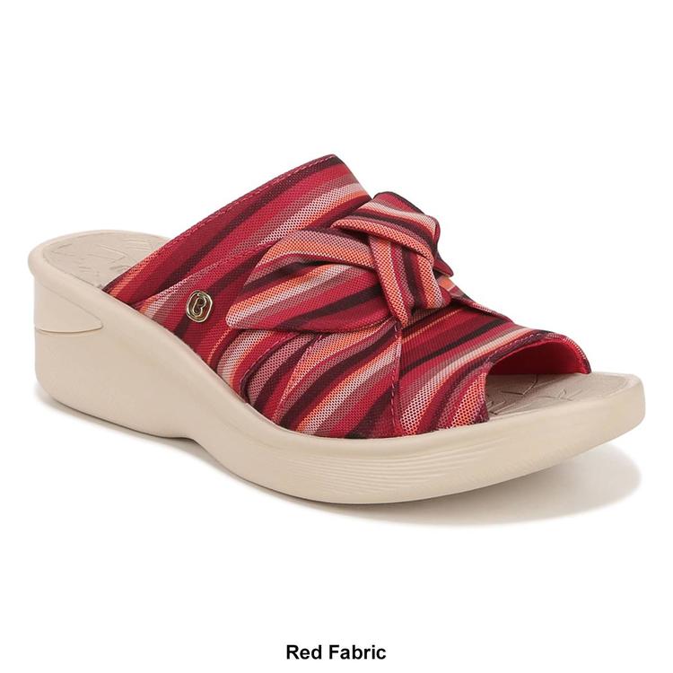 Womens BZees Smile Wedge Slide Sandals