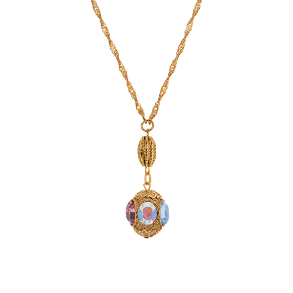 1928 28in. Multi-Color Multi-Sided Pendant - image 