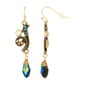 1928 Blue Teardrop and Round Aurora Borealis Stones Earrings - image 1