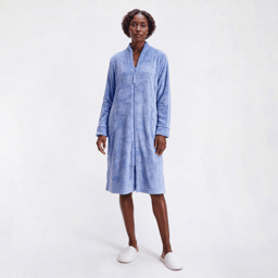Womens Jasmine Rose Floral Roses 3D Embossed Zip Robe