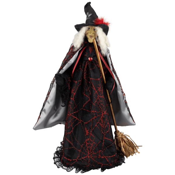Northlight Victorian Style Witch with Broom Halloween Figure - image 