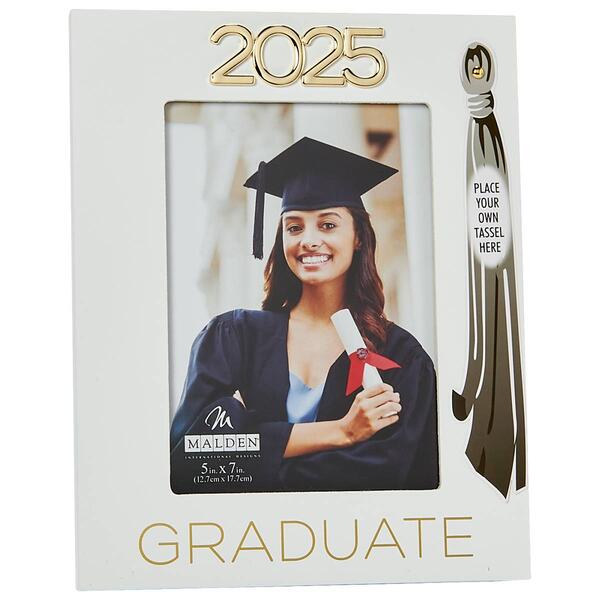 Malden White 2025 Graduate w/Tassel Frame - 5x7 - image 