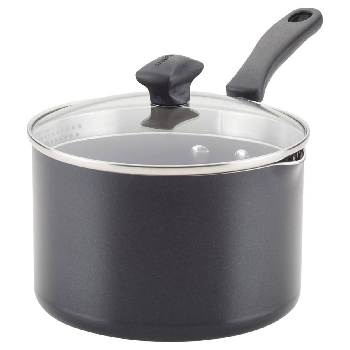Farberware® DiamondMax™ 3qt. Black Straining Saucepan