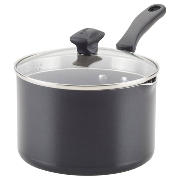 Farberware&#40;R&#41; DiamondMax&#40;tm&#41; 3-Quart Black Straining Saucepan