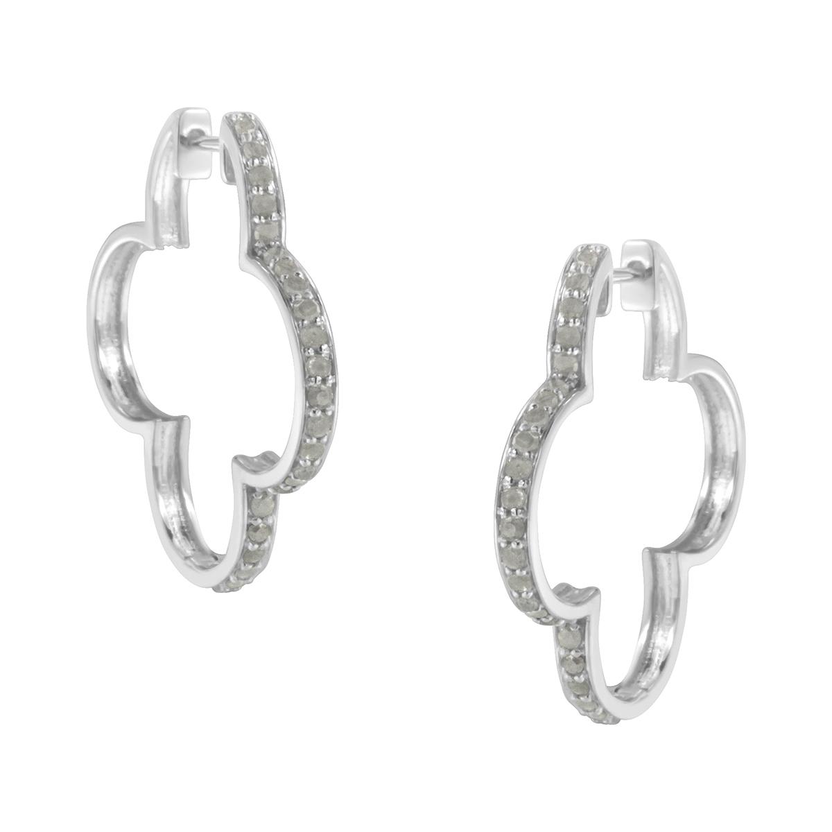 Diamond Classics™ Sterling Silver 4-Leaf Clover Earrings
