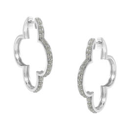 Diamond Classics&#40;tm&#41; Sterling Silver 4-Leaf Clover Earrings