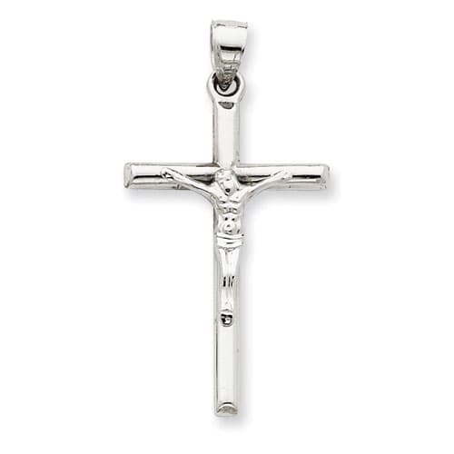 Unisex Gold Classics(tm) 14kt. White Gold Crucifix Pendant - image 