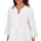 Petite Alfred Dunner Al Fresco 3/4 Sleeve Lace Cut Out Blouse - image 5