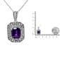 Haus of Brilliance Sterling Silver Amethyst Diamond Pendant - image 5