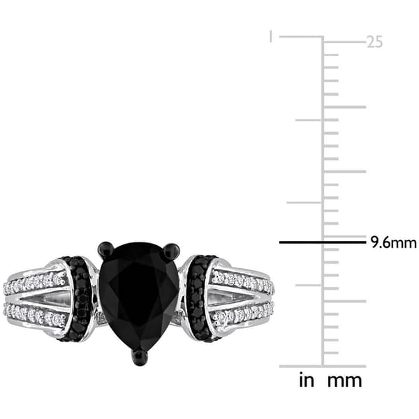 Sophia B White Gold 2 2/5ctw. Black & White Pear Diamond Ring