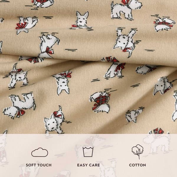 Laura Ashley Holiday Scottie Cotton Flannel Sheet Set