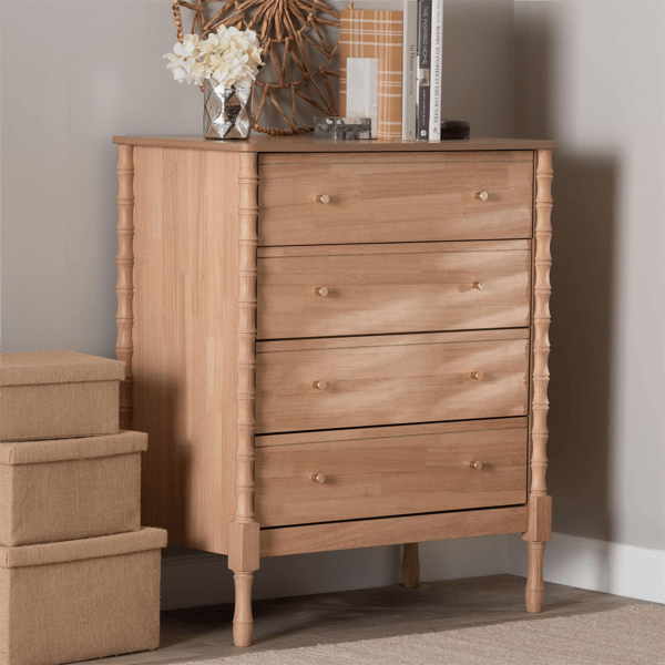 Baxton Studio Laurent Chest 4-Drawer Bedroom Organizer