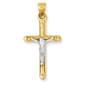 Unisex Gold Classics&#40;tm&#41; 14kt. Two-Tone Hollow Crucifix Pendant - image 1