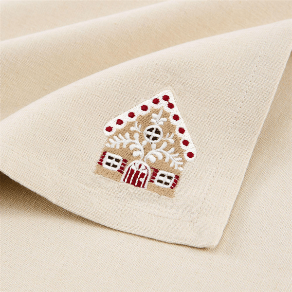 Threadmade Gingerbread Bliss Embroidered Napkins - Set of 4