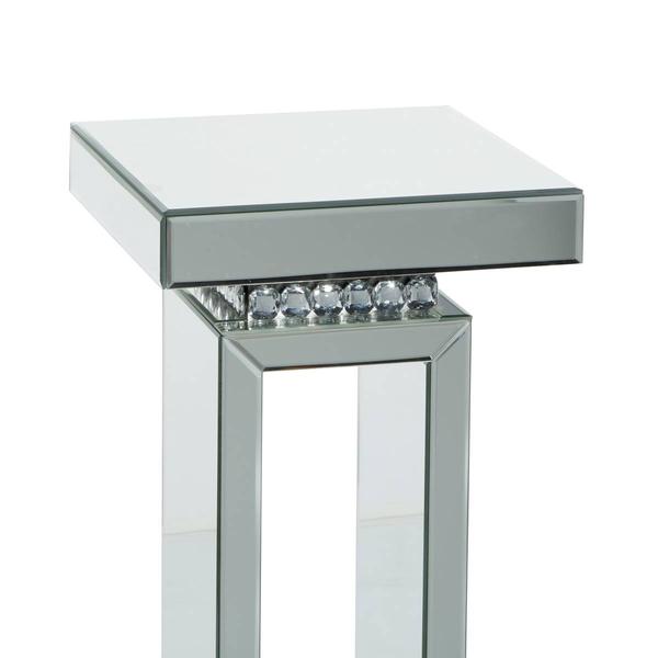 9th & Pike® Silver Wood Glam Pedestal Table