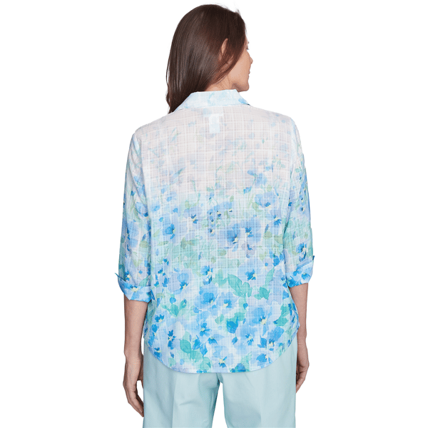 Petite Alfred Dunner St. Thomas Floral Border Button Down