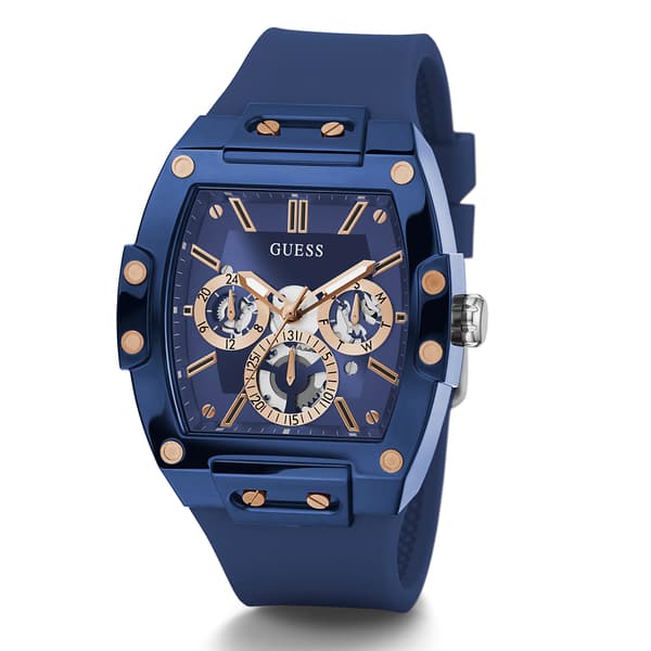 Mens Guess Blue Silicone Strap Watch - GW0203G7