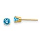 Gemstone Classics&#40;tm&#41; Yellow Gold 4mm. Blue Topaz Earrings - image 1