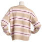 Juniors Pink Rose Jersey Stripe Collar Polo Sweater - image 3