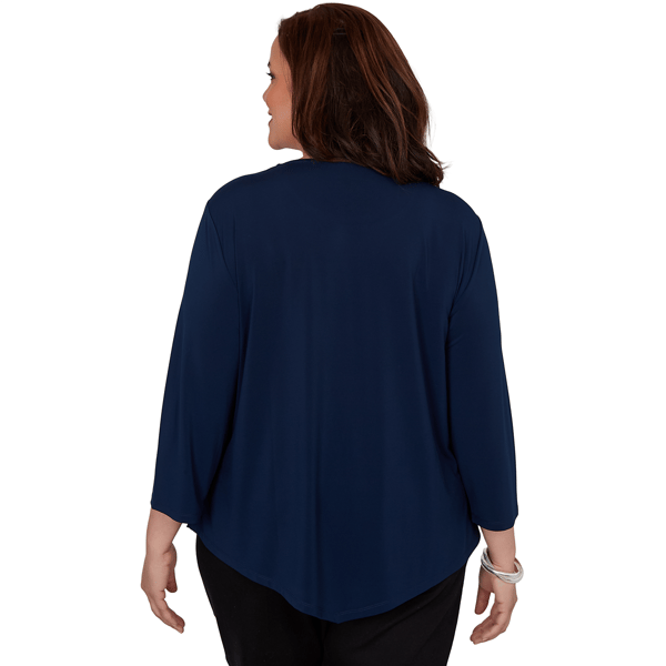 Plus Size Alfred Dunner Classics Diagonal Abstract Blouse