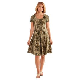 Womens Sami & Jo Short Sleeve Jacquard Seamed A-Line Dress