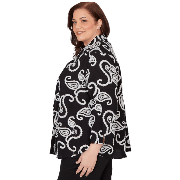 Plus Size Alfred Dunner Crowd Pleaser Paisley Two in One Blouse