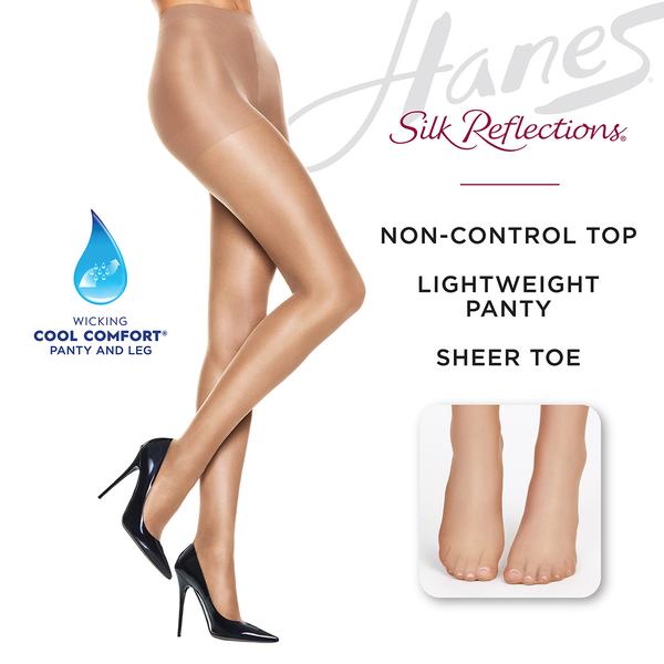 Womens Hanes® Silk Reflections Regular Panty Sheer Toe Pantyhose