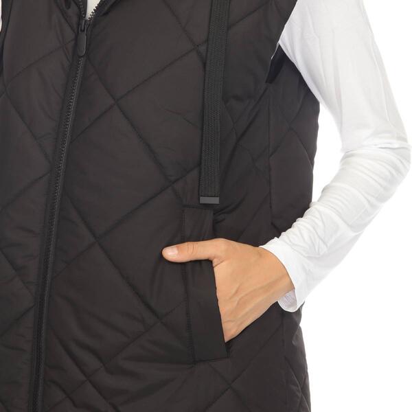 Womens White Mark Diamond Quilted Hooded Puffer Vest