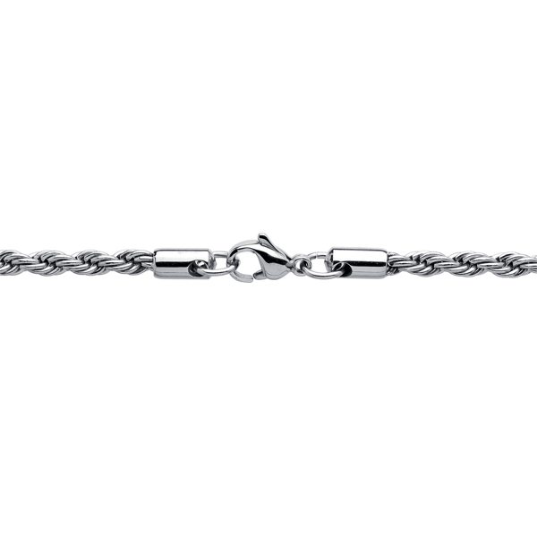 Mens Lynx Stainless Steel 4mm Rope Chain Necklace