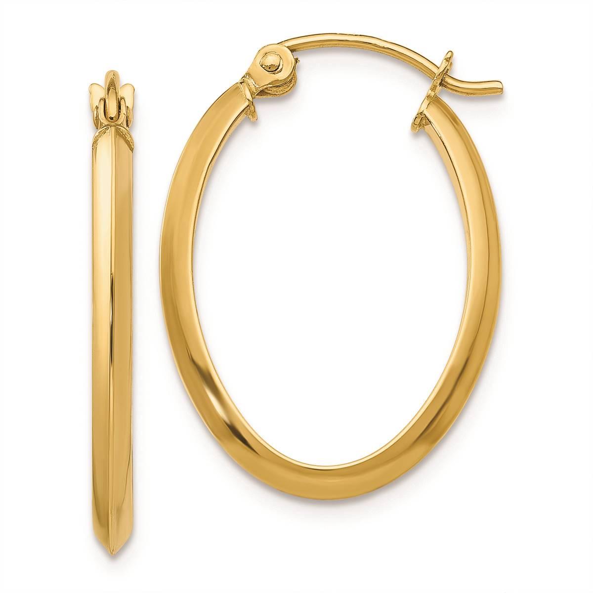 Gold Classics™ 14kt. Gold 13x2mm Hoop Earrings