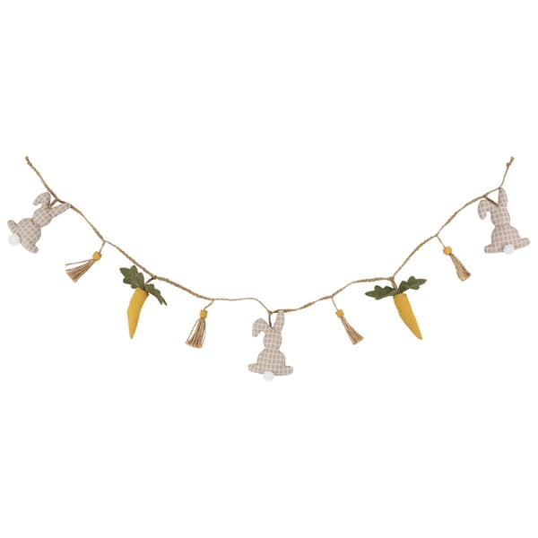 Northlight Seasonal Plush Rabbit and Carrot Twine Easter Garland - image 