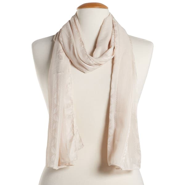 Womens Renshun Solid Leaf Pashmina Oblong Scarf - image 