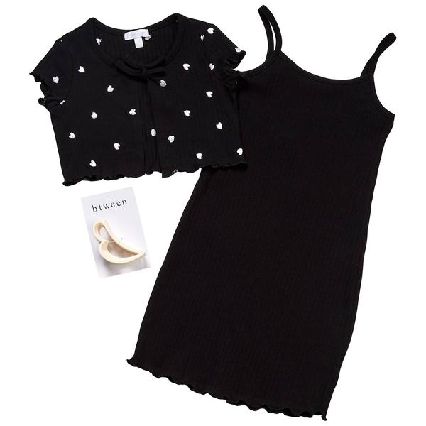 Girls (4-6x) BTween(R) Heart Shrug w/ Tank Dress - image 