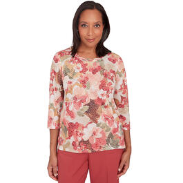 Womens Alfred Dunner Sedona Sky Watercolor Floral Top