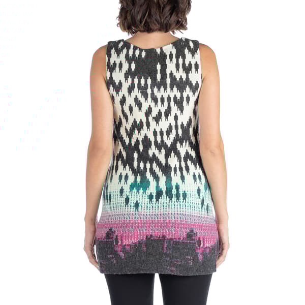Womens 24/7 Comfort Apparel Houndstooth V-Neck Long Tunic