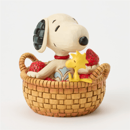 Jim Shore Peanuts™ Snoopy in Strawberry Basket Figurine
